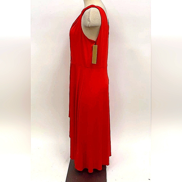 BnWT Donna Karan New York Red High Low Cocktail Sundress Size 14 - Picture 5 of 7
